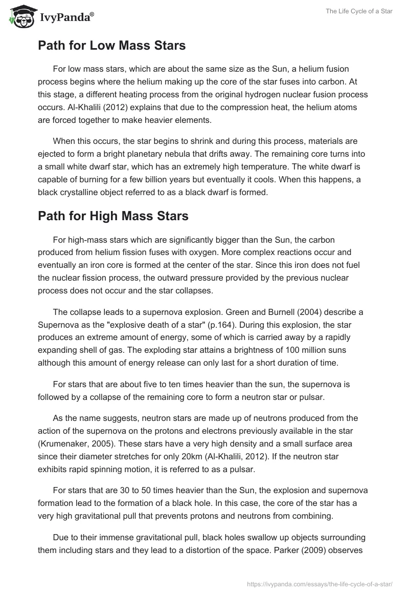The Life Cycle of a Star. Page 3
