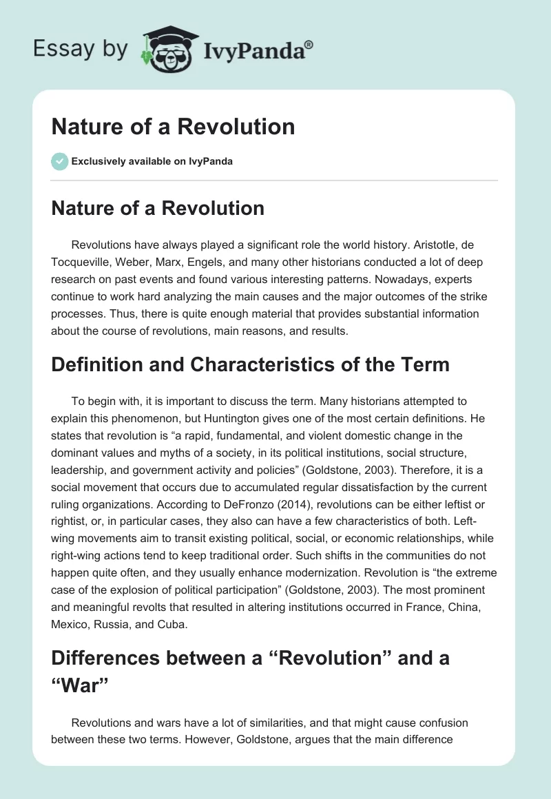 Nature of a Revolution. Page 1