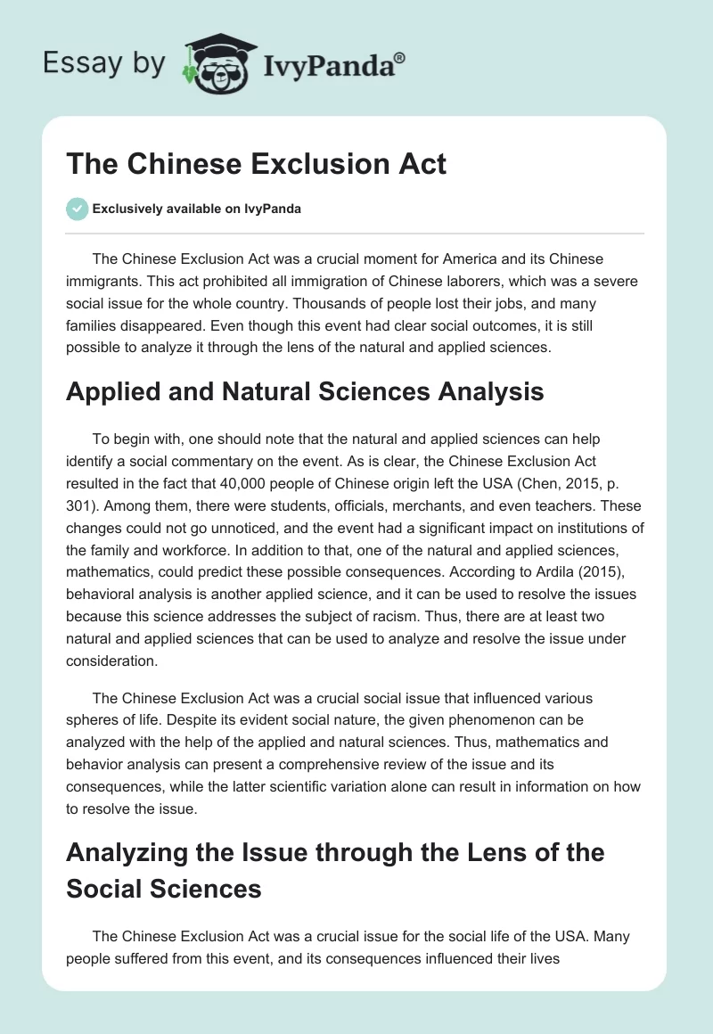 The Chinese Exclusion Act. Page 1