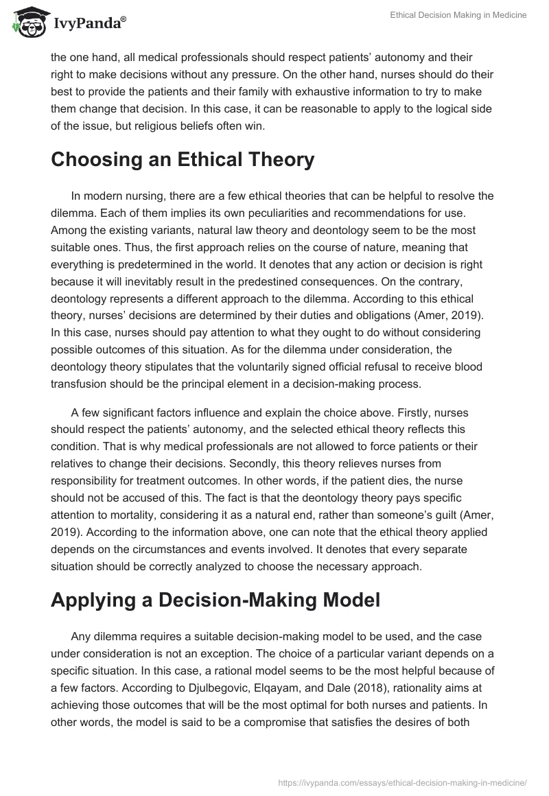 Ethical Decision Making in Medicine. Page 2