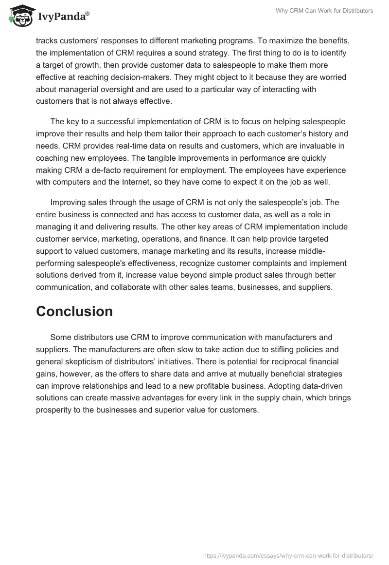 Why CRM Can Work for Distributors. Page 2
