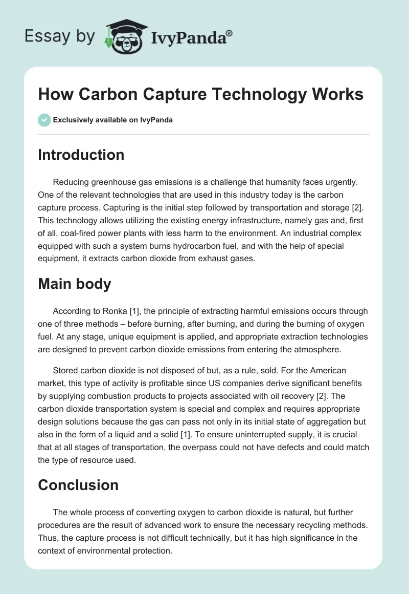 How Carbon Capture Technology Works. Page 1