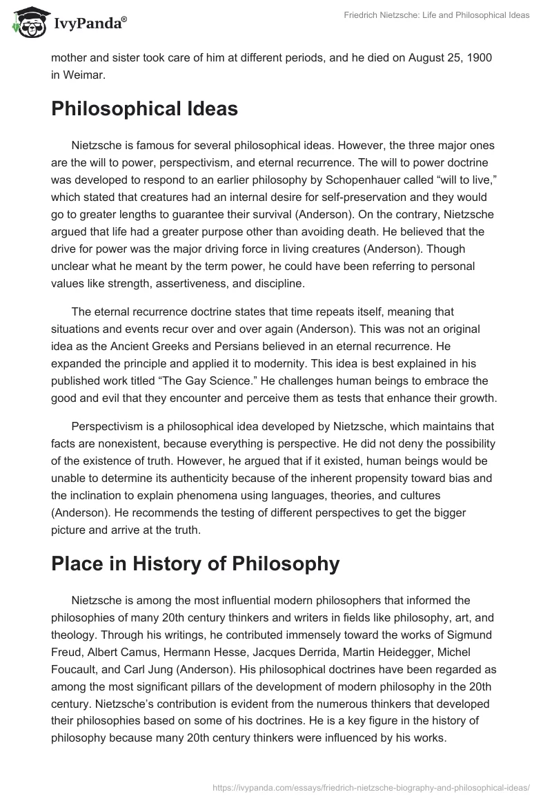 Friedrich Nietzsche: Life and Philosophical Ideas. Page 2