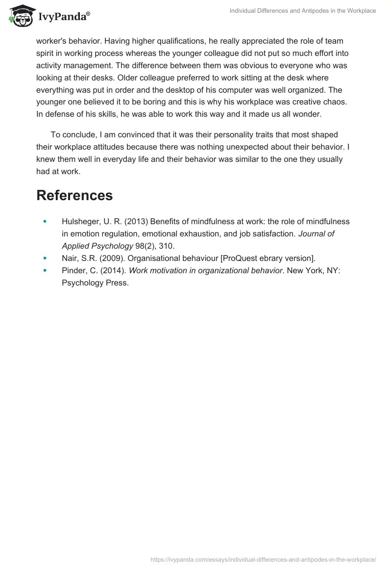 Individual Differences and Antipodes in the Workplace. Page 2