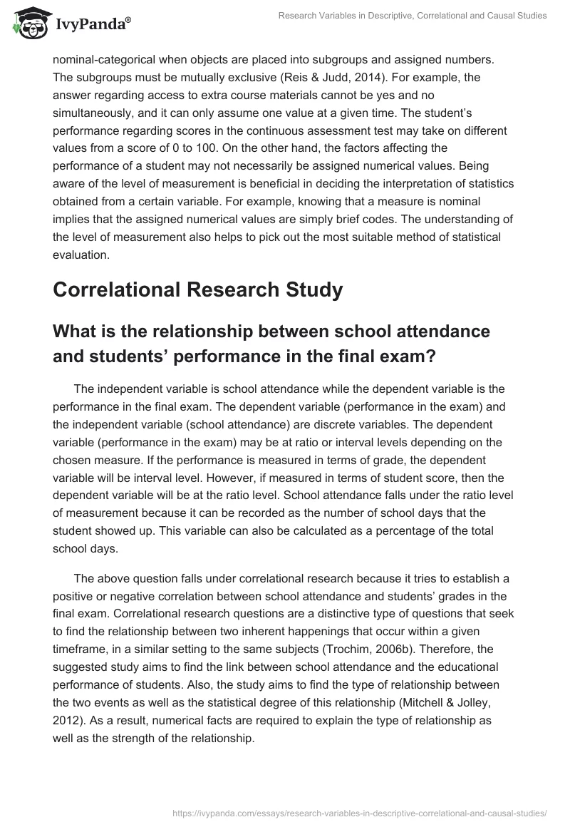 Research Variables in Descriptive, Correlational and Causal Studies. Page 2