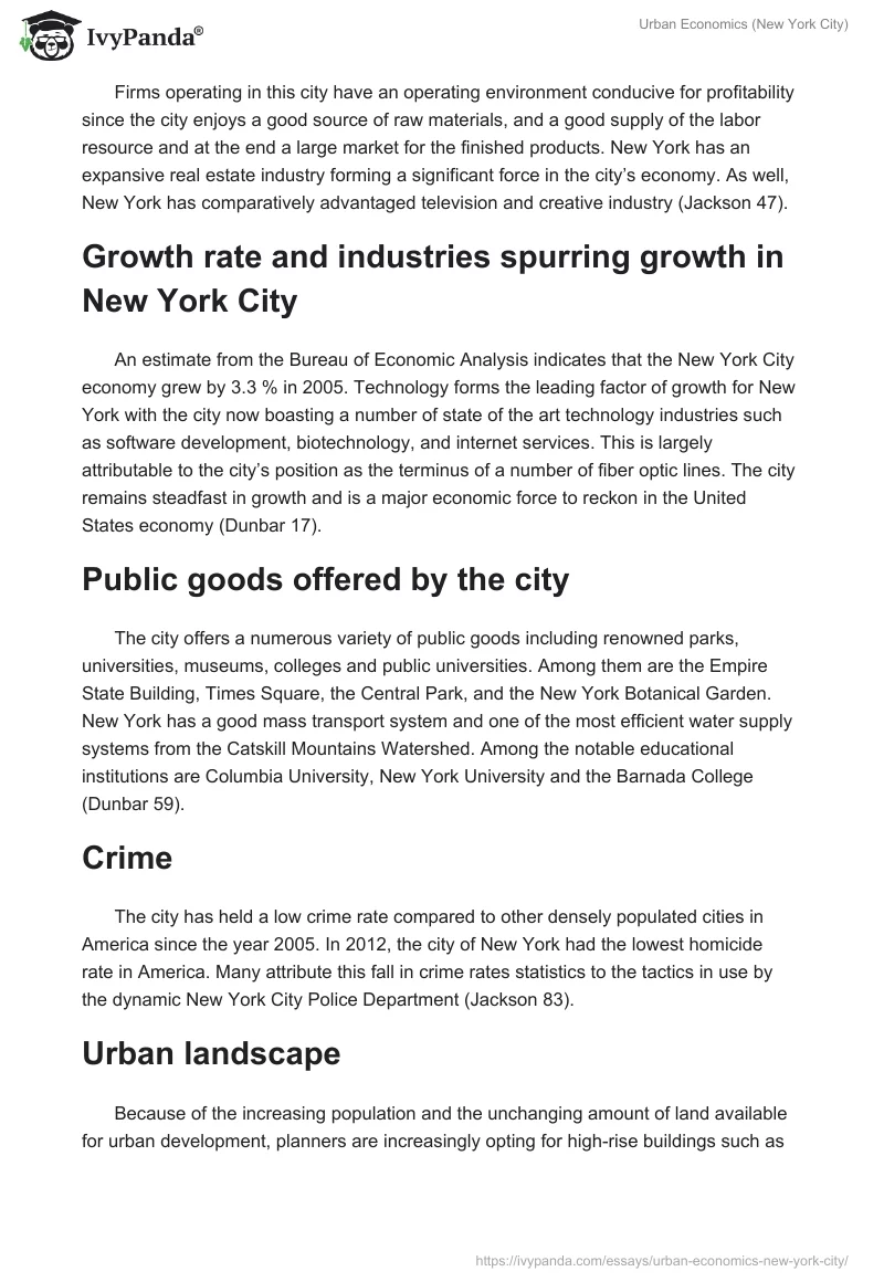 Urban Economics (New York City). Page 2