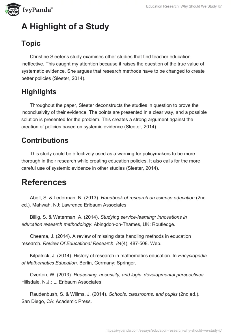 Education Research: Why Should We Study It?. Page 3