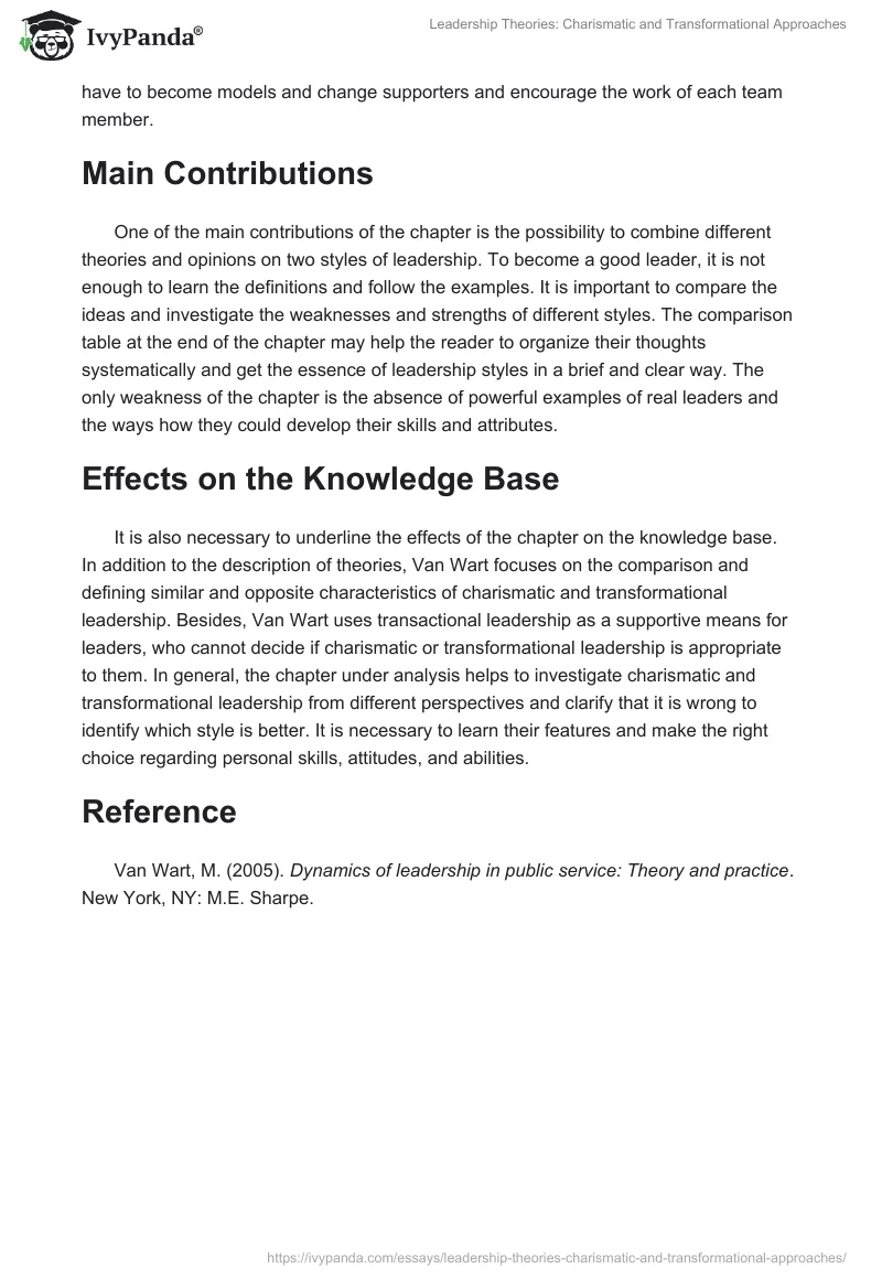 Leadership Theories: Charismatic and Transformational Approaches. Page 2