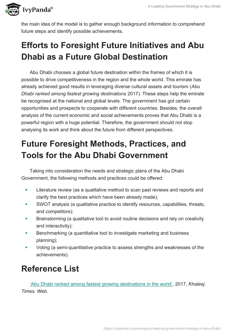 A Leading Government Strategy in Abu Dhabi. Page 3
