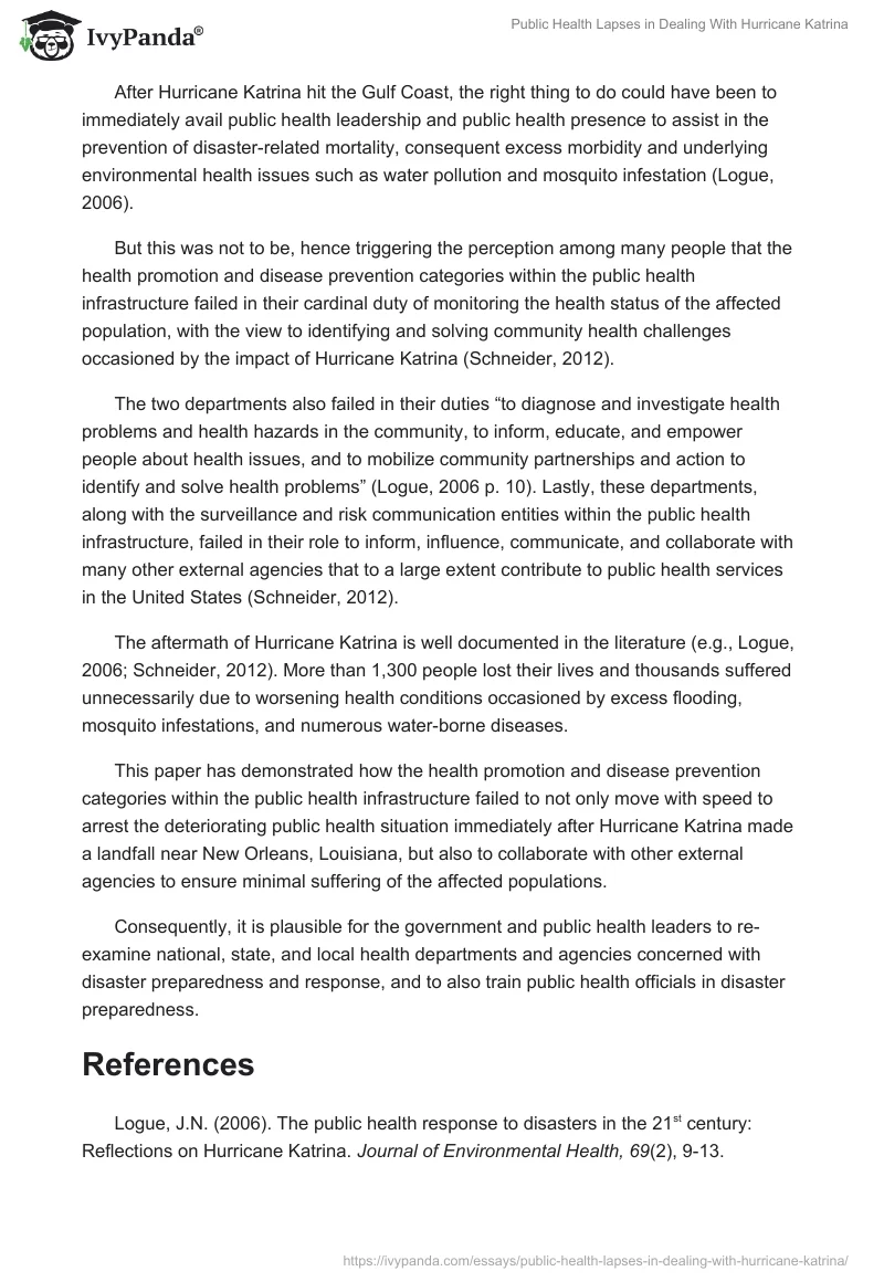 Public Health Lapses in Dealing With Hurricane Katrina. Page 2