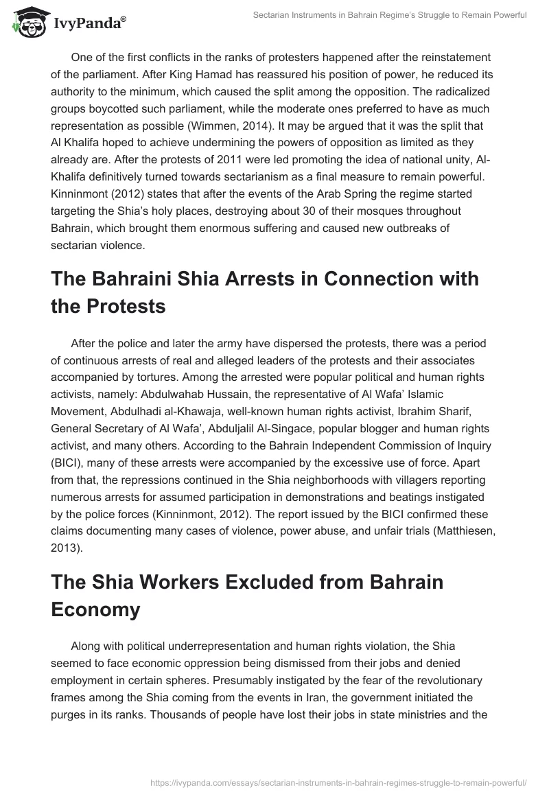 Sectarian Instruments in Bahrain Regime’s Struggle to Remain Powerful. Page 5