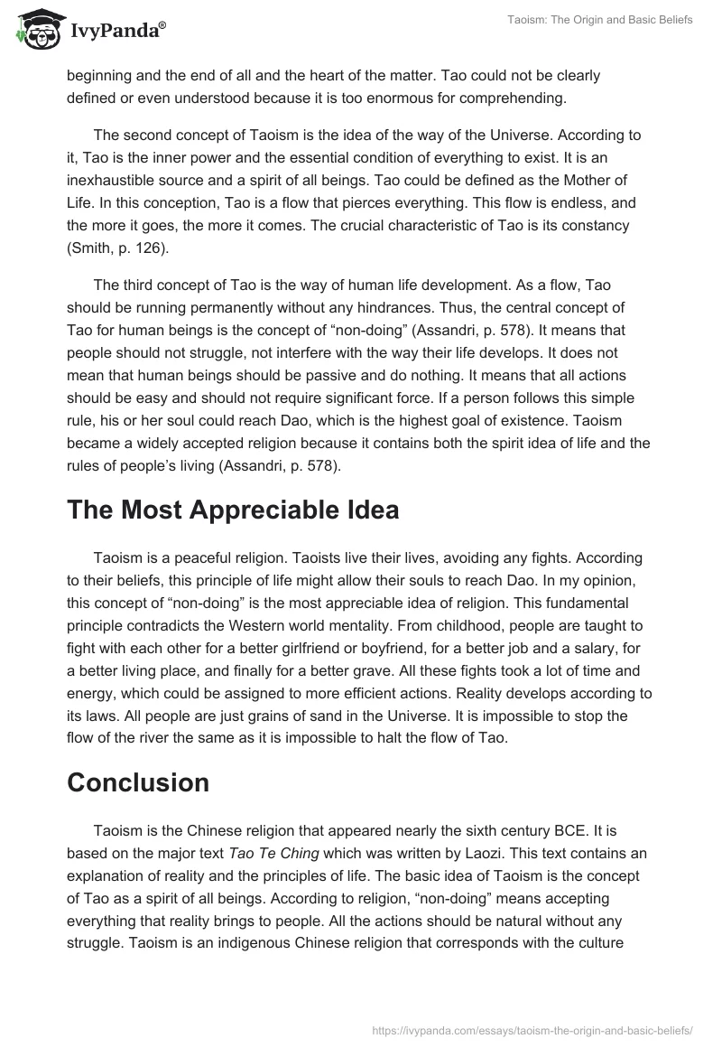 Taoism: The Origin and Basic Beliefs. Page 2