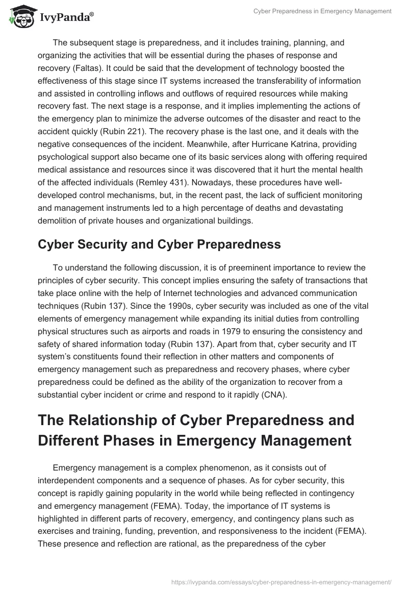 Cyber Preparedness in Emergency Management. Page 3