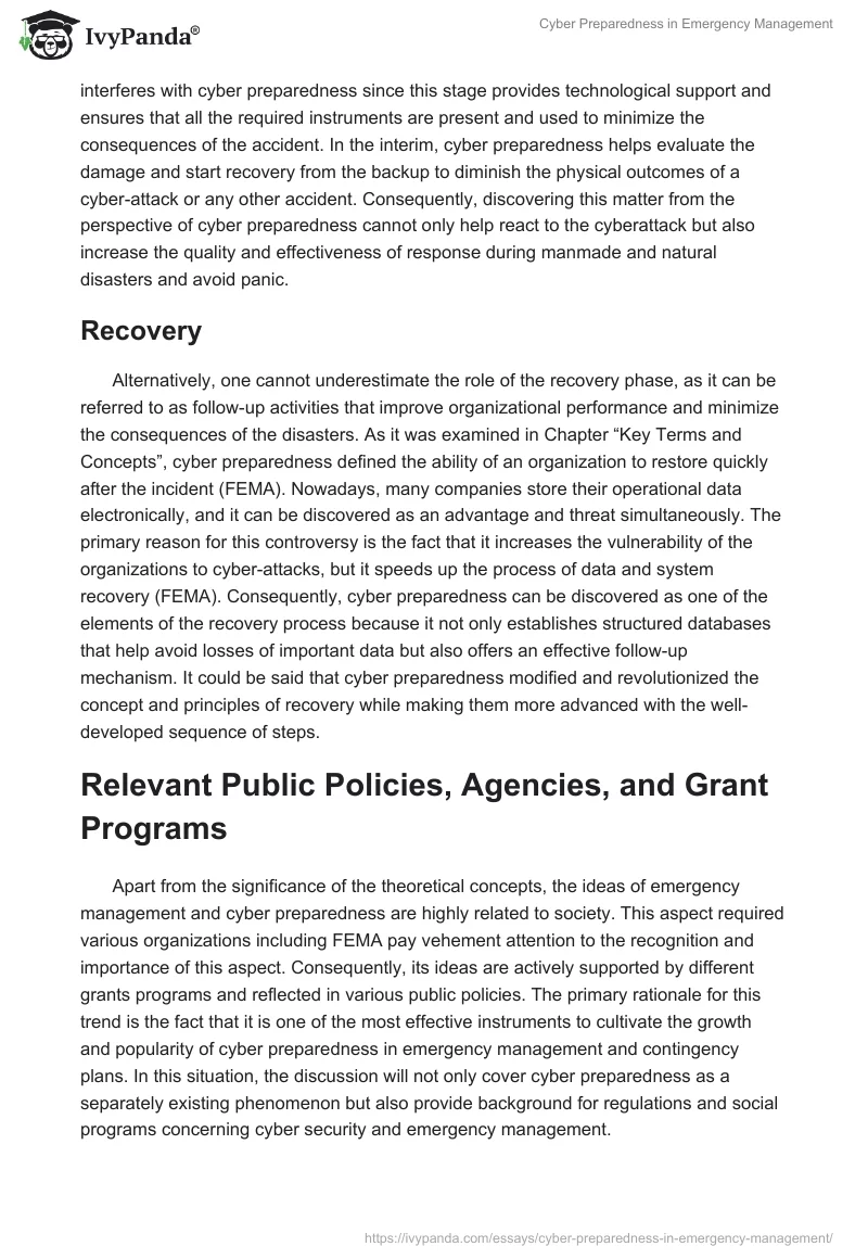 Cyber Preparedness in Emergency Management. Page 5