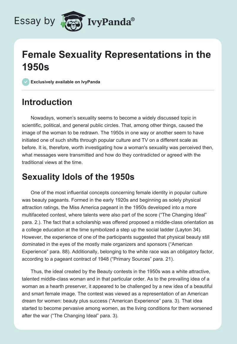 Female Sexuality Representations in the 1950s. Page 1