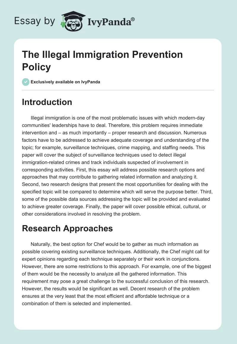 The Illegal Immigration Prevention Policy. Page 1