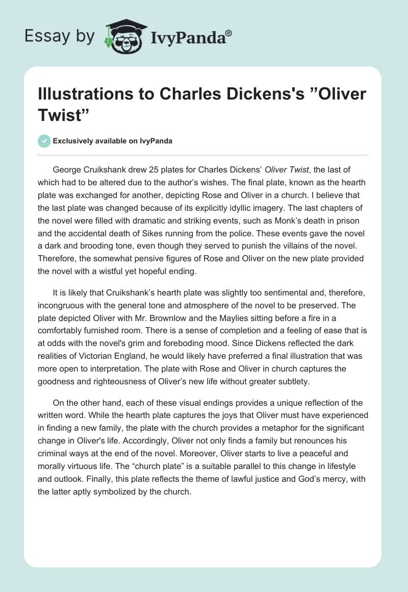 Illustrations to Charles Dickens's ”Oliver Twist”. Page 1
