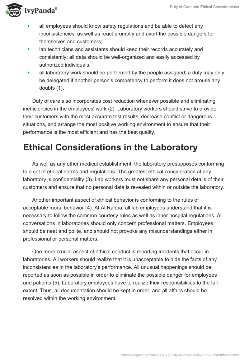 Duty of Care and Ethical Considerations. Page 2