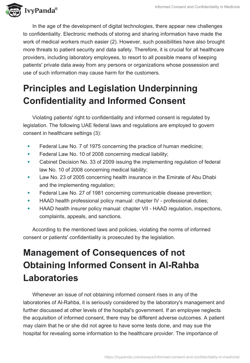 Informed Consent and Confidentiality in Medicine. Page 2