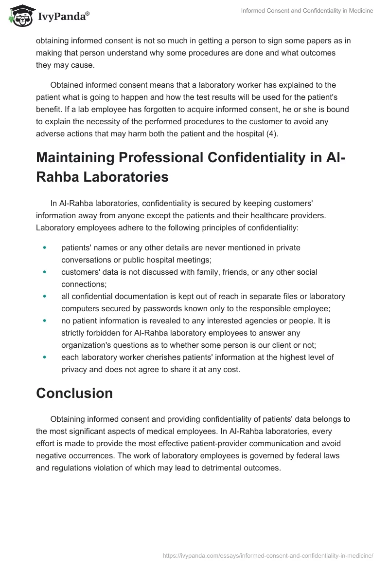 Informed Consent and Confidentiality in Medicine. Page 3