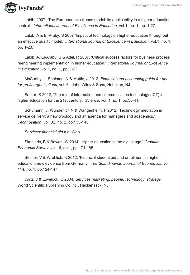 Technology in Organizational Structure. Page 2