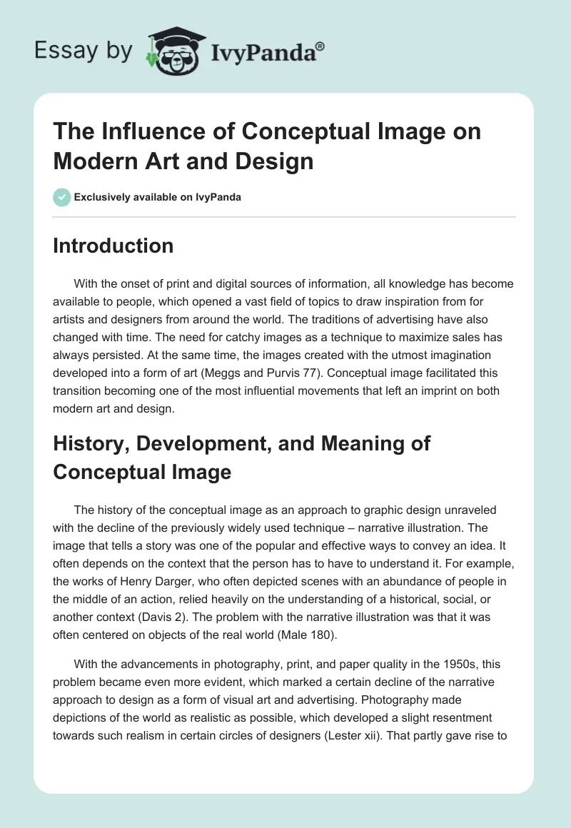 The Influence of Conceptual Image on Modern Art and Design. Page 1
