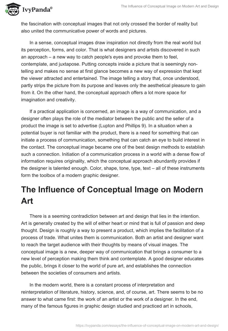 The Influence of Conceptual Image on Modern Art and Design. Page 2