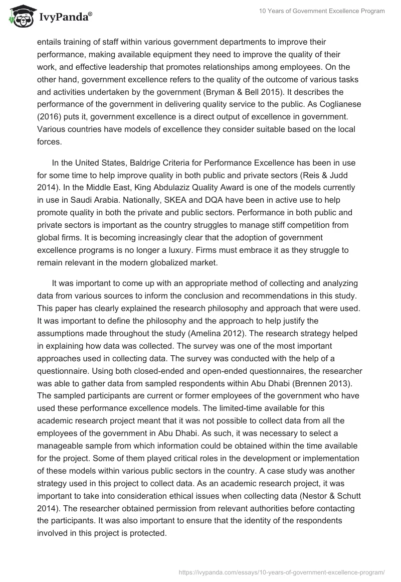 10 Years of Government Excellence Program. Page 2