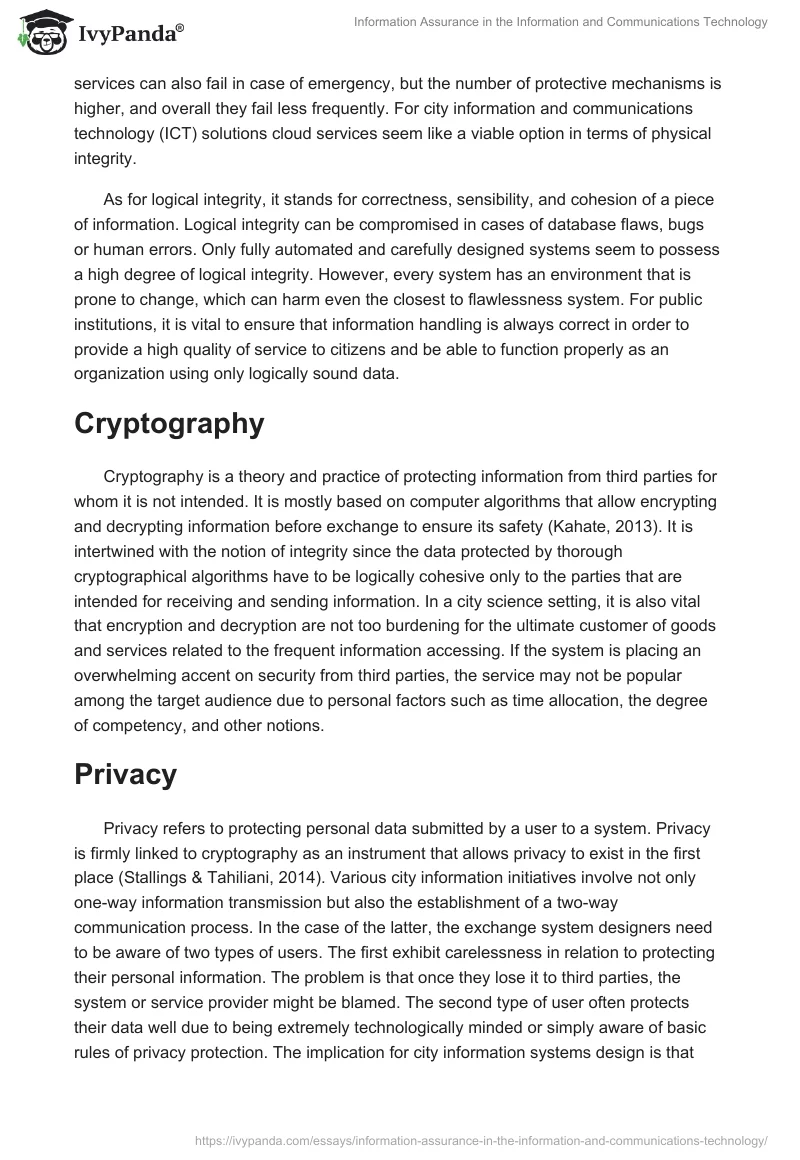 Information Assurance in the Information and Communications Technology. Page 2