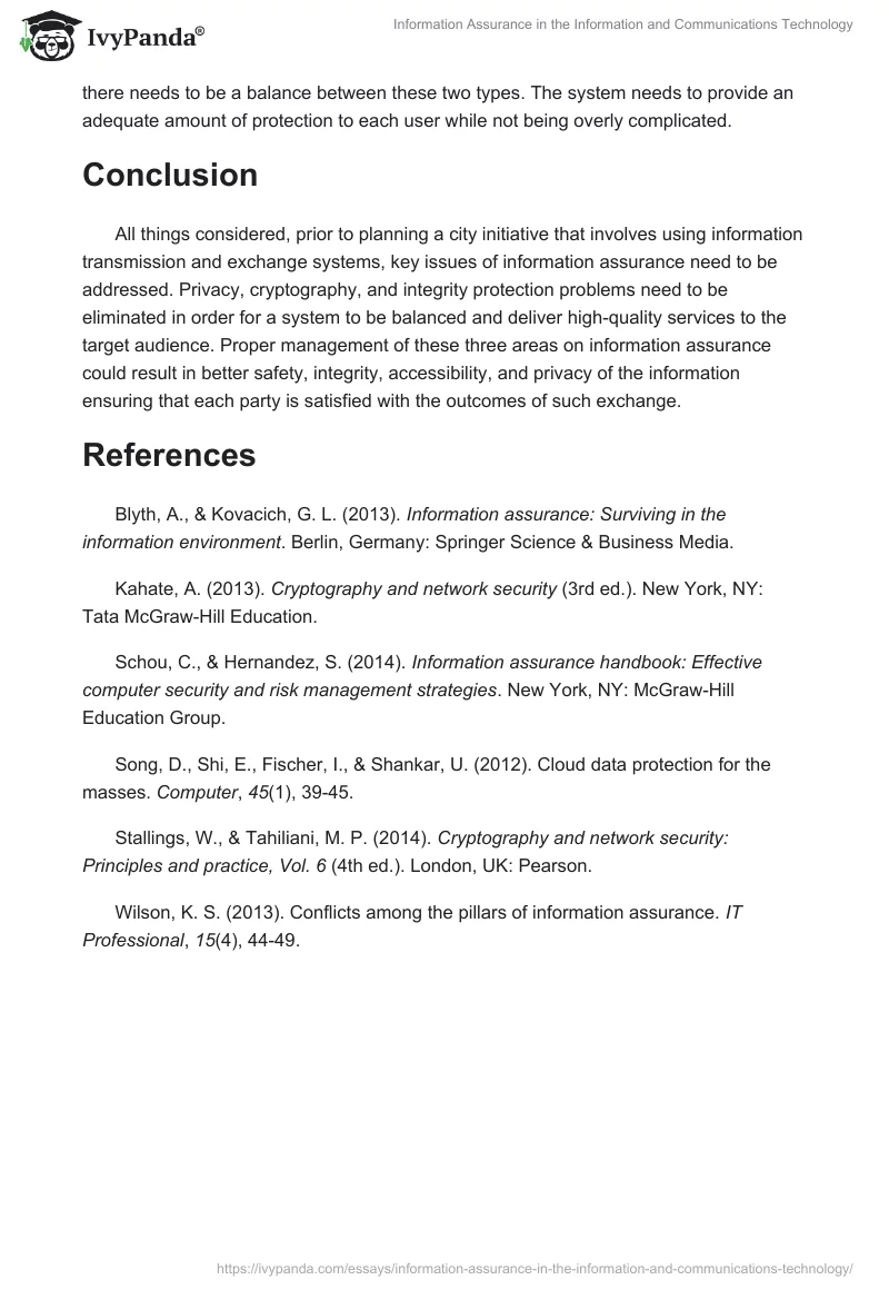 Information Assurance in the Information and Communications Technology. Page 3
