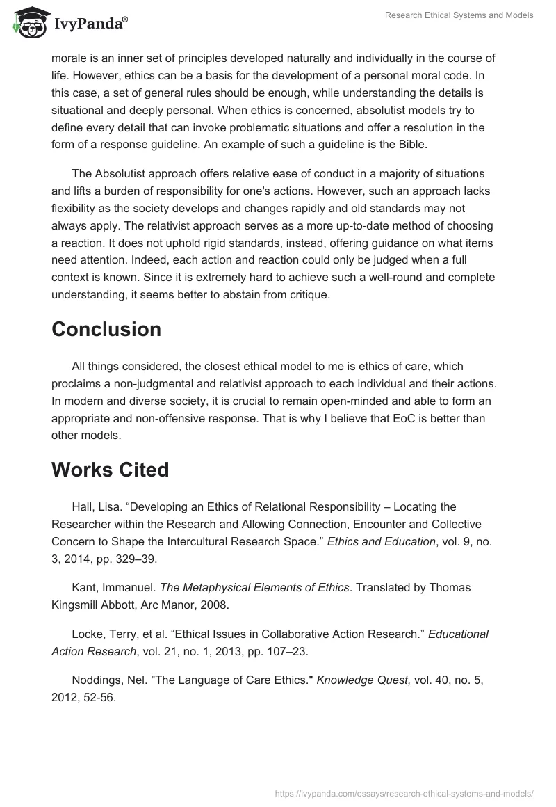 Research Ethical Systems and Models. Page 4