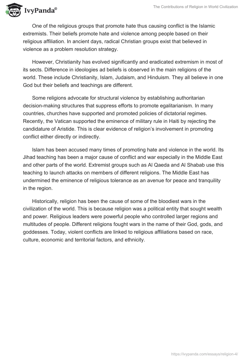 The Contributions of Religion in World Civilization. Page 2