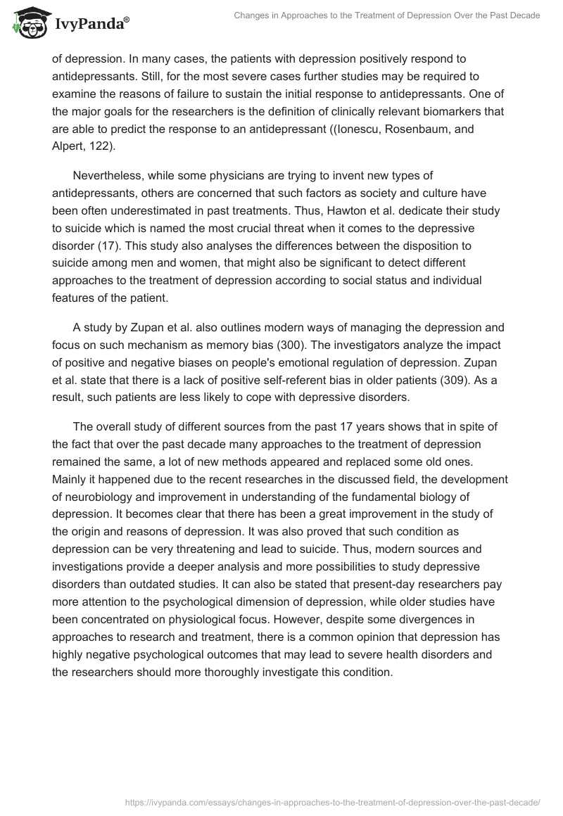 Changes in Approaches to the Treatment of Depression Over the Past Decade. Page 3