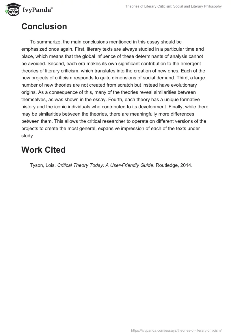 Theories of Literary Criticism: Social and Literary Philosophy. Page 5