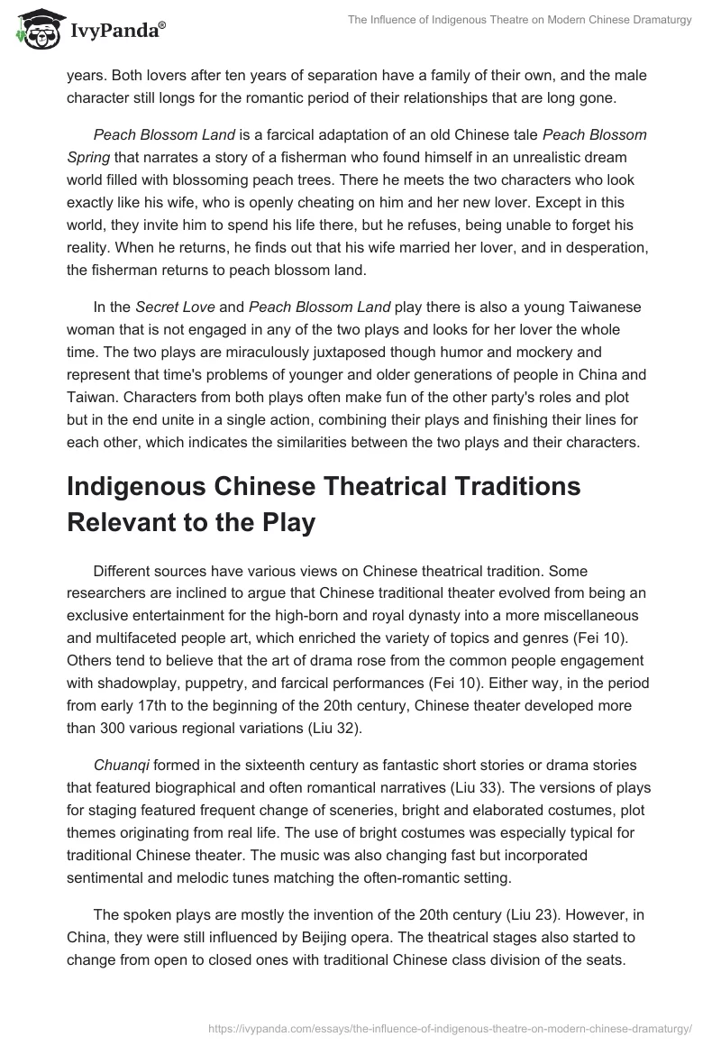 The Influence of Indigenous Theatre on Modern Chinese Dramaturgy. Page 2