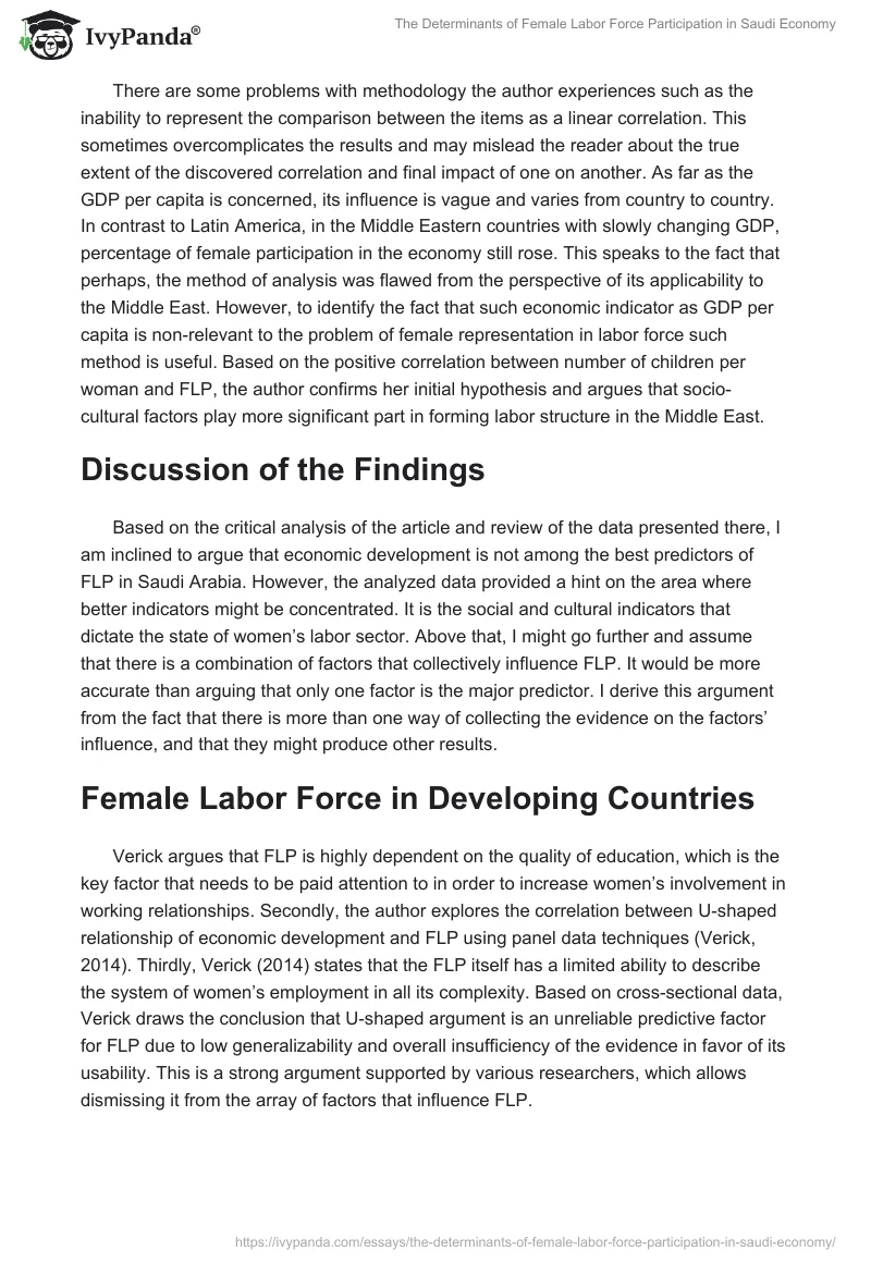 The Determinants of Female Labor Force Participation in Saudi Economy. Page 2