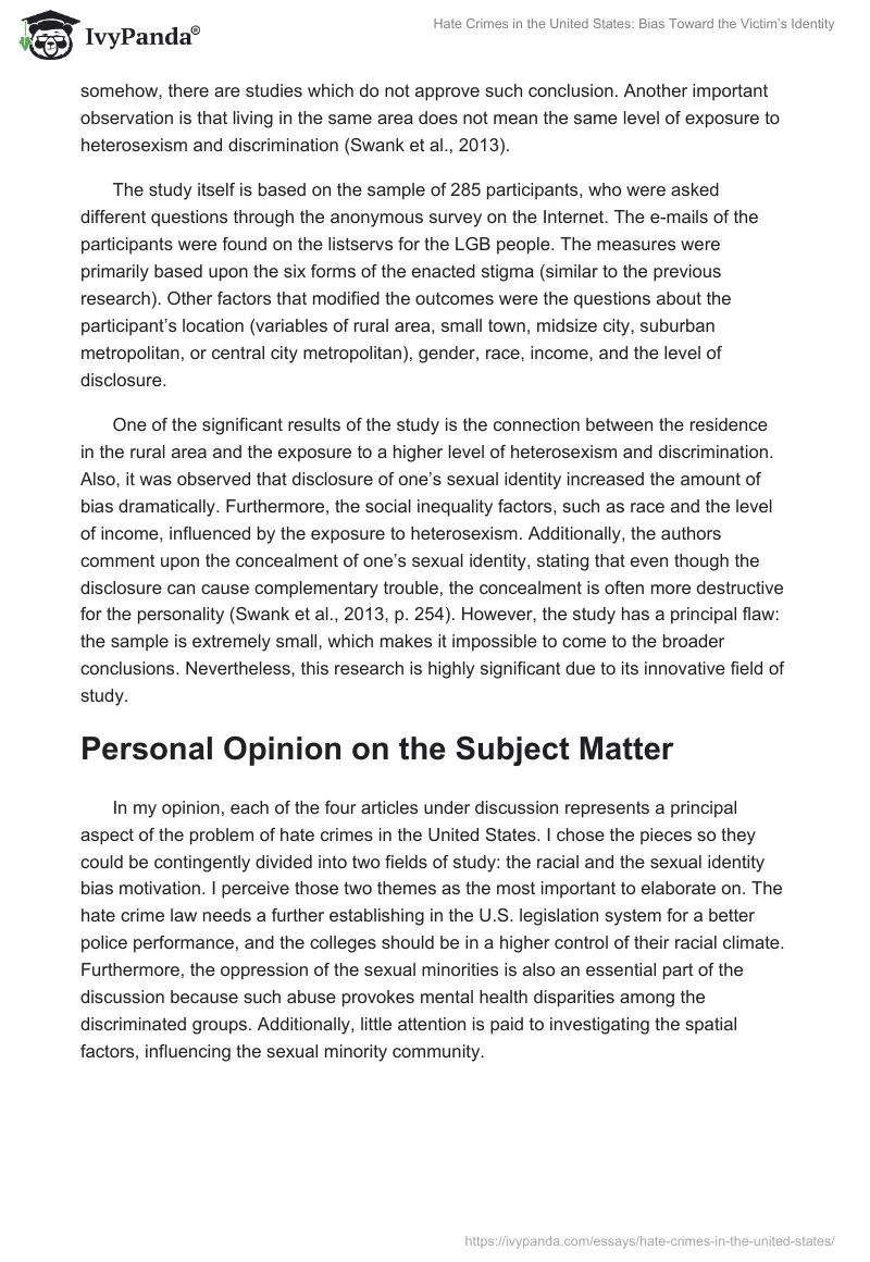 Hate Crimes in the United States: Bias Toward the Victim’s Identity. Page 5