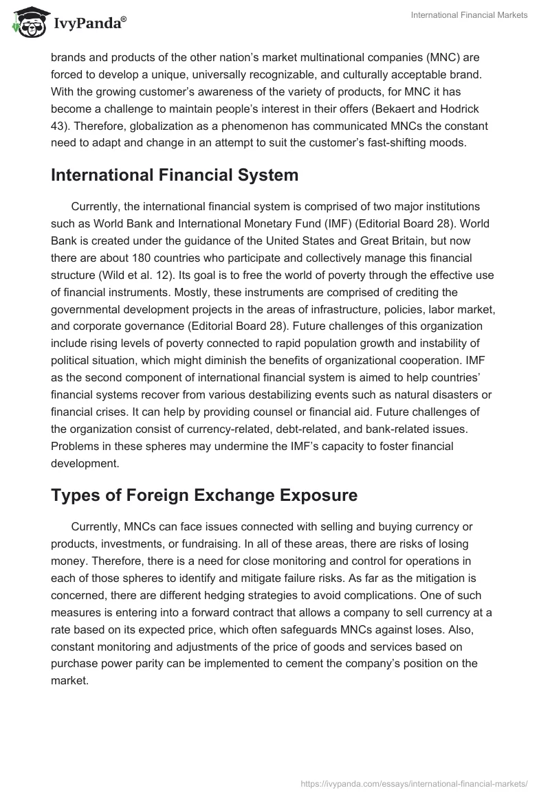 International Financial Markets. Page 2