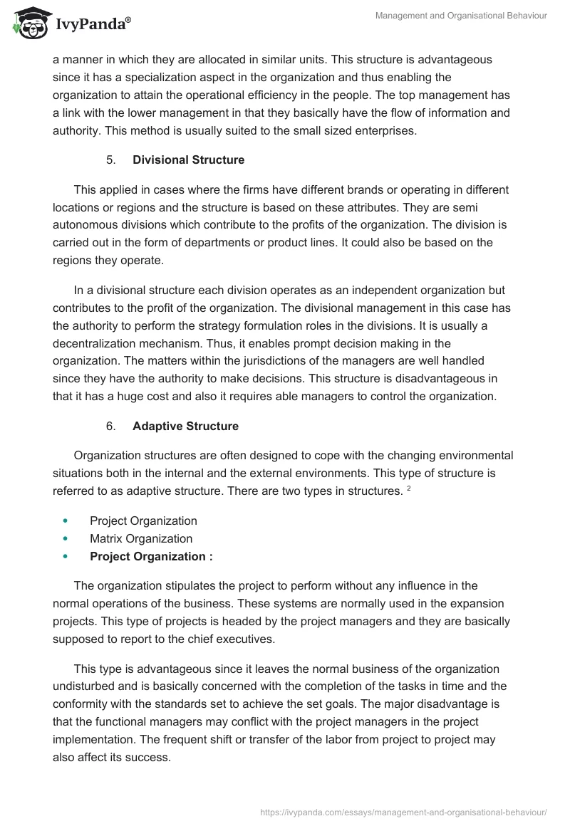 Management and Organisational Behaviour. Page 4