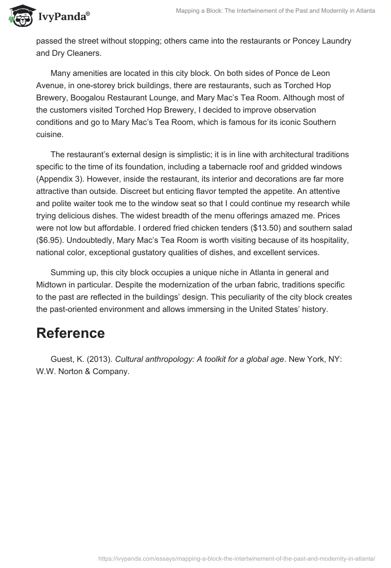 Mapping a Block: The Intertwinement of the Past and Modernity in Atlanta. Page 2