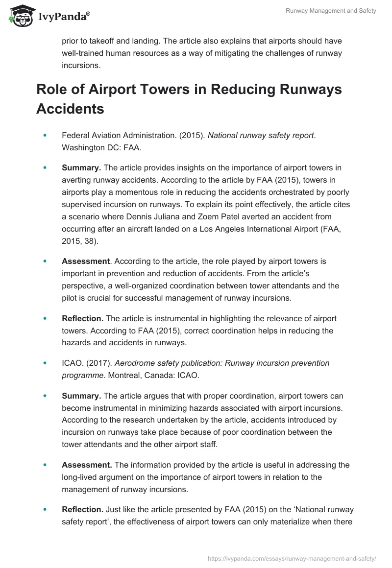 Runway Management and Safety. Page 3
