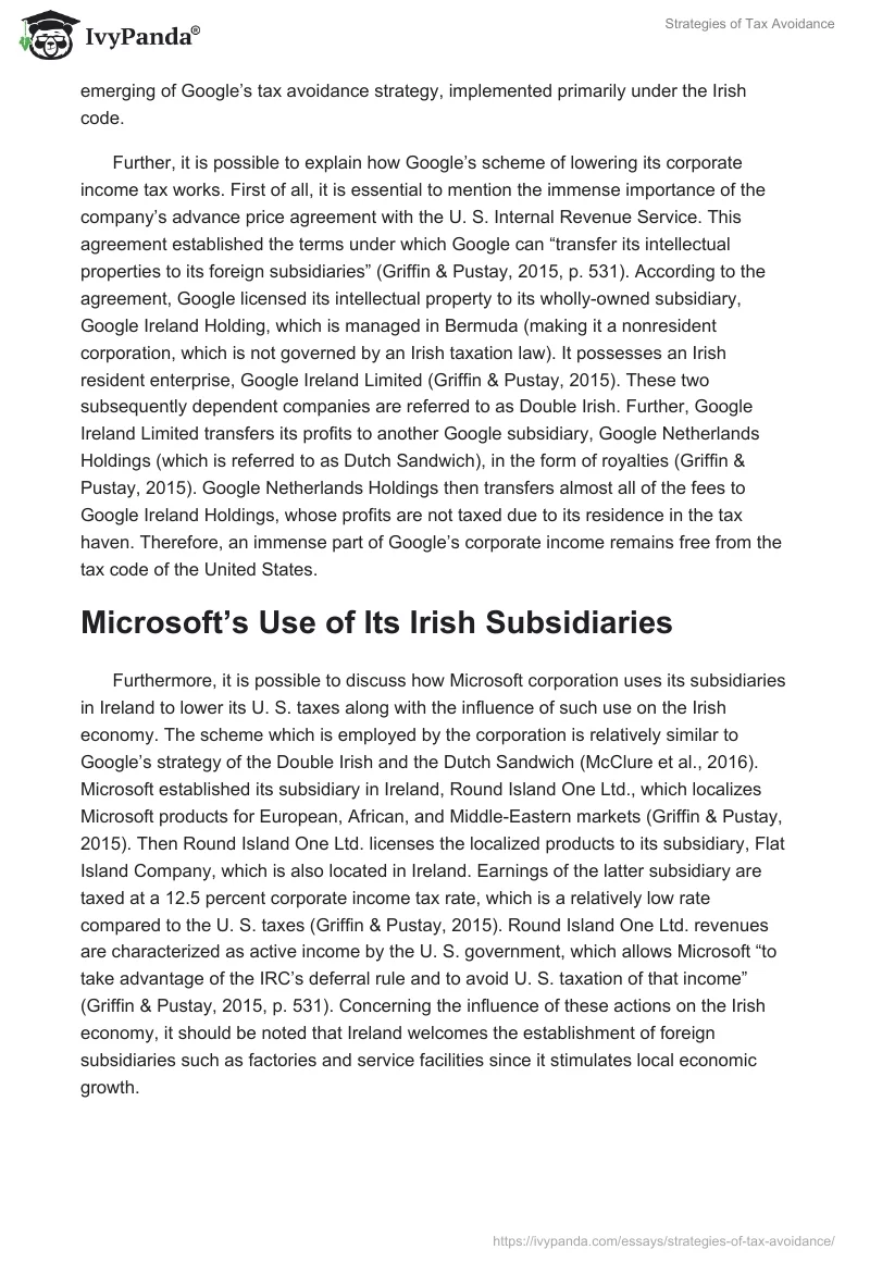 Strategies of Tax Avoidance. Page 3