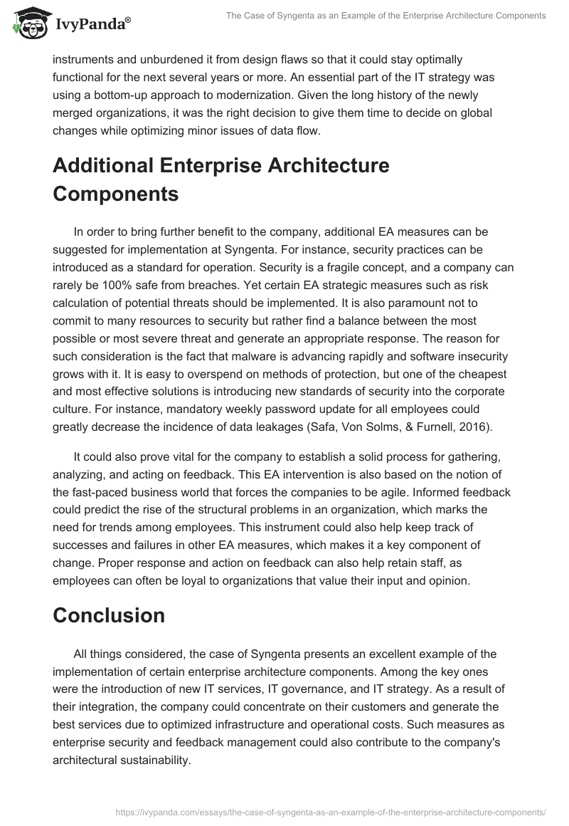 The Case of Syngenta as an Example of the Enterprise Architecture Components. Page 3