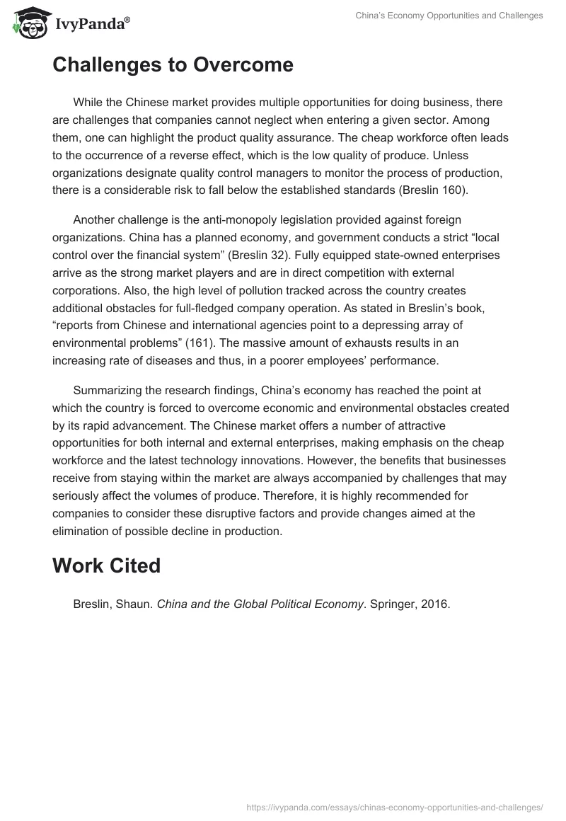 China’s Economy Opportunities and Challenges. Page 2