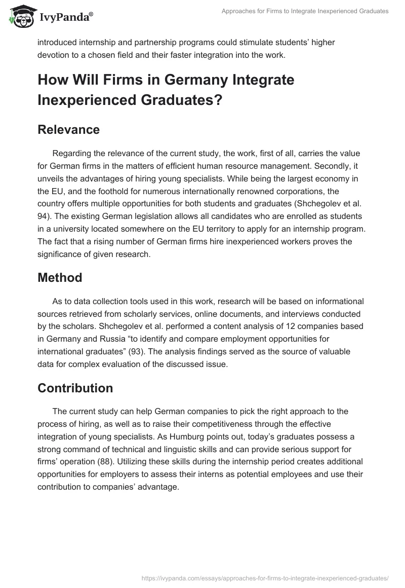 Approaches for Firms to Integrate Inexperienced Graduates. Page 3