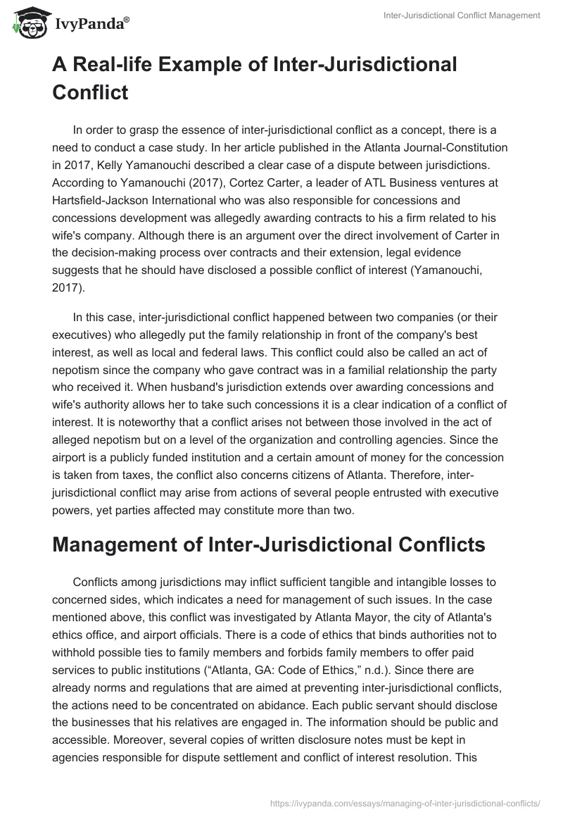 Inter-Jurisdictional Conflict Management. Page 2