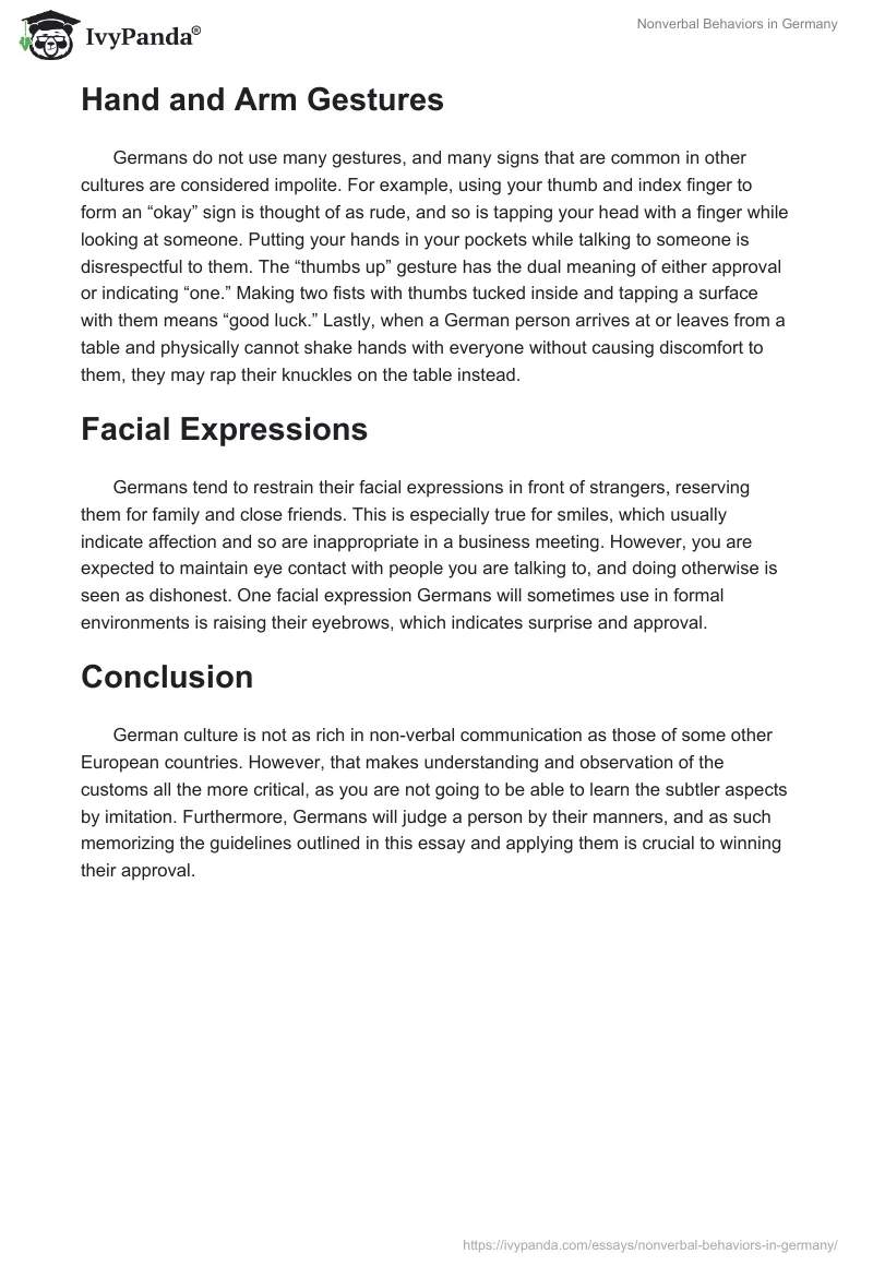 Nonverbal Behaviors in Germany. Page 2