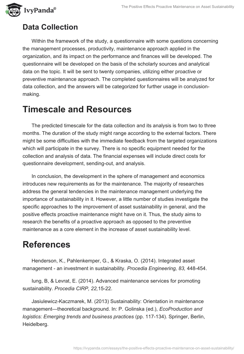 The Positive Effects Proactive Maintenance on Asset Sustainability. Page 3