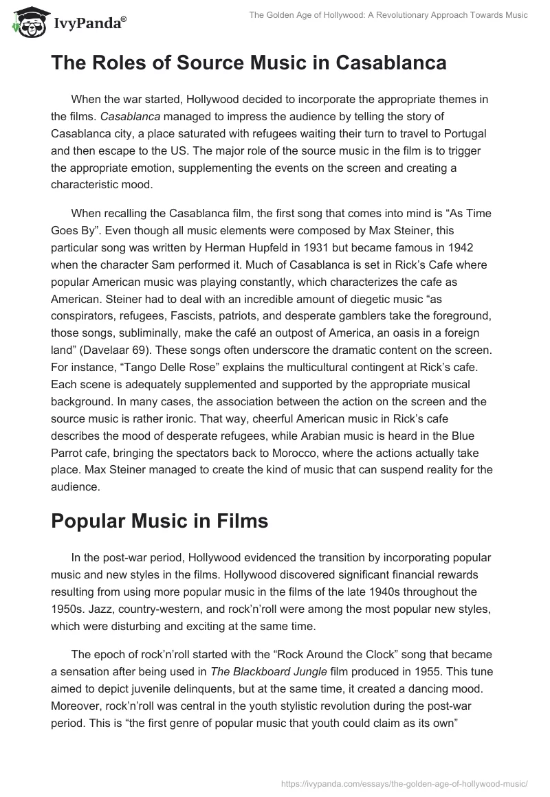 The Golden Age of Hollywood: A Revolutionary Approach Towards Music. Page 2