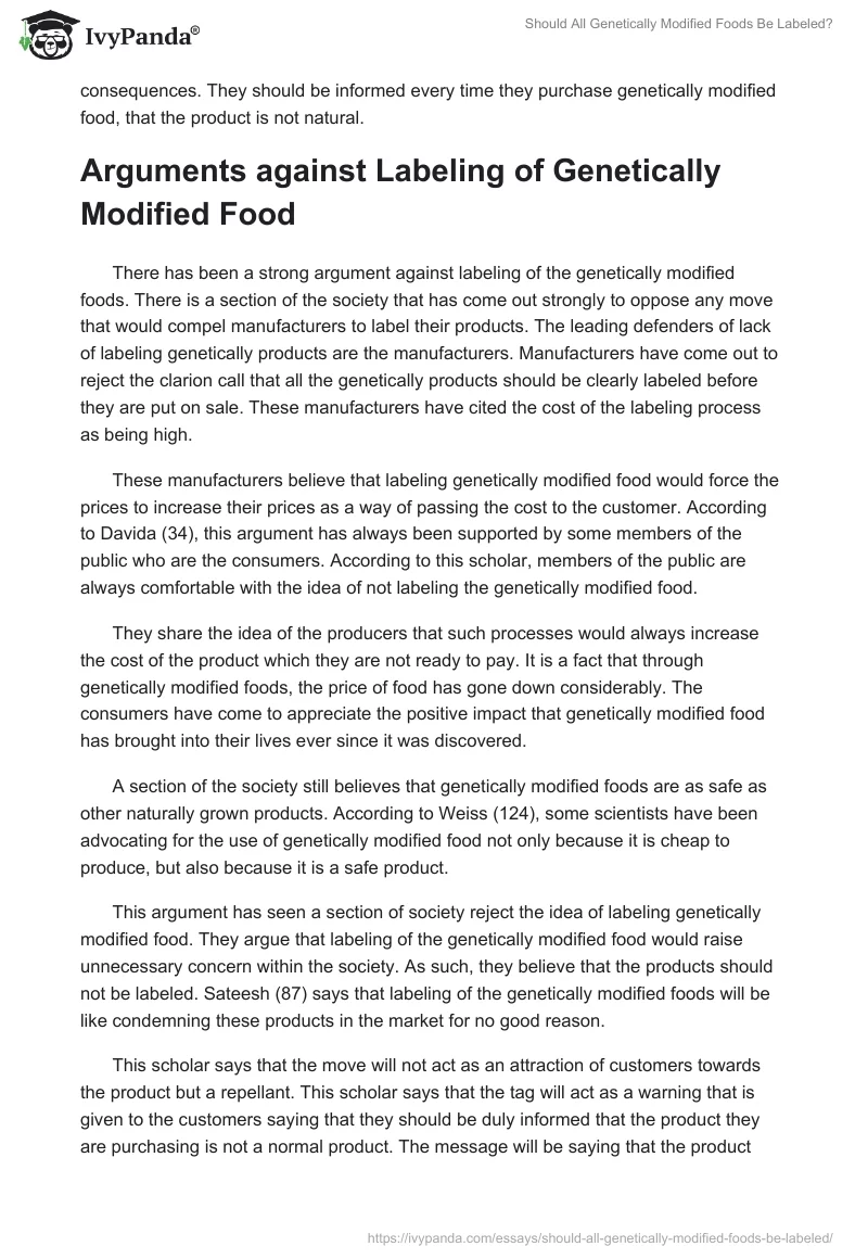 Should All Genetically Modified Foods Be Labeled?. Page 2